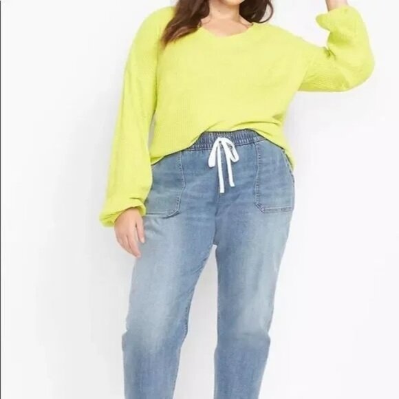 Lane Bryant Tops - Lane Bryant  Long Blouson Sleeve V Neck Waffle T Size 22/24